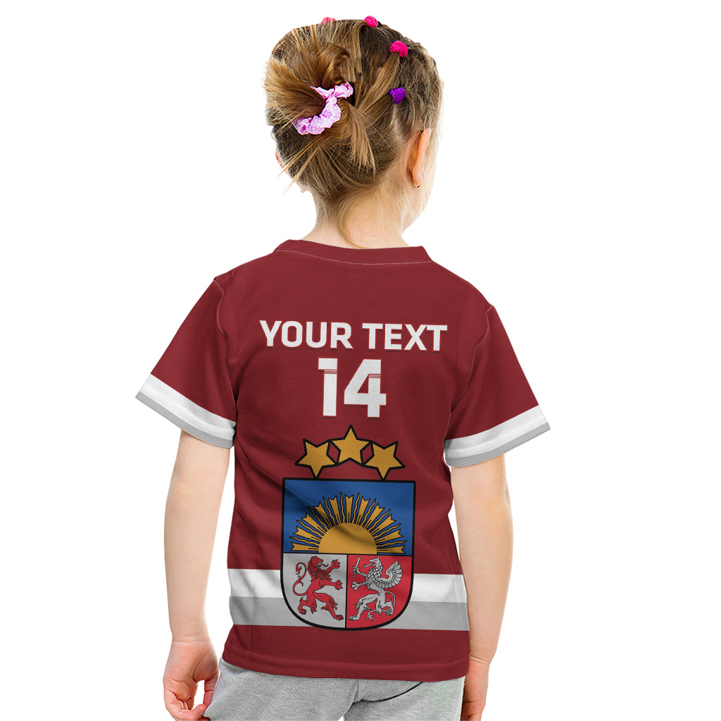Custom Latvia Hockey Kid T Shirt 2024 Go Latvija - Wonder Print Shop