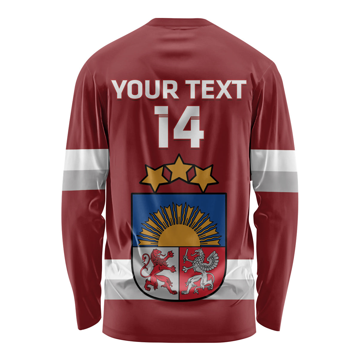 Custom Latvia Hockey Long Sleeve Shirt 2024 Go Latvija - Wonder Print Shop