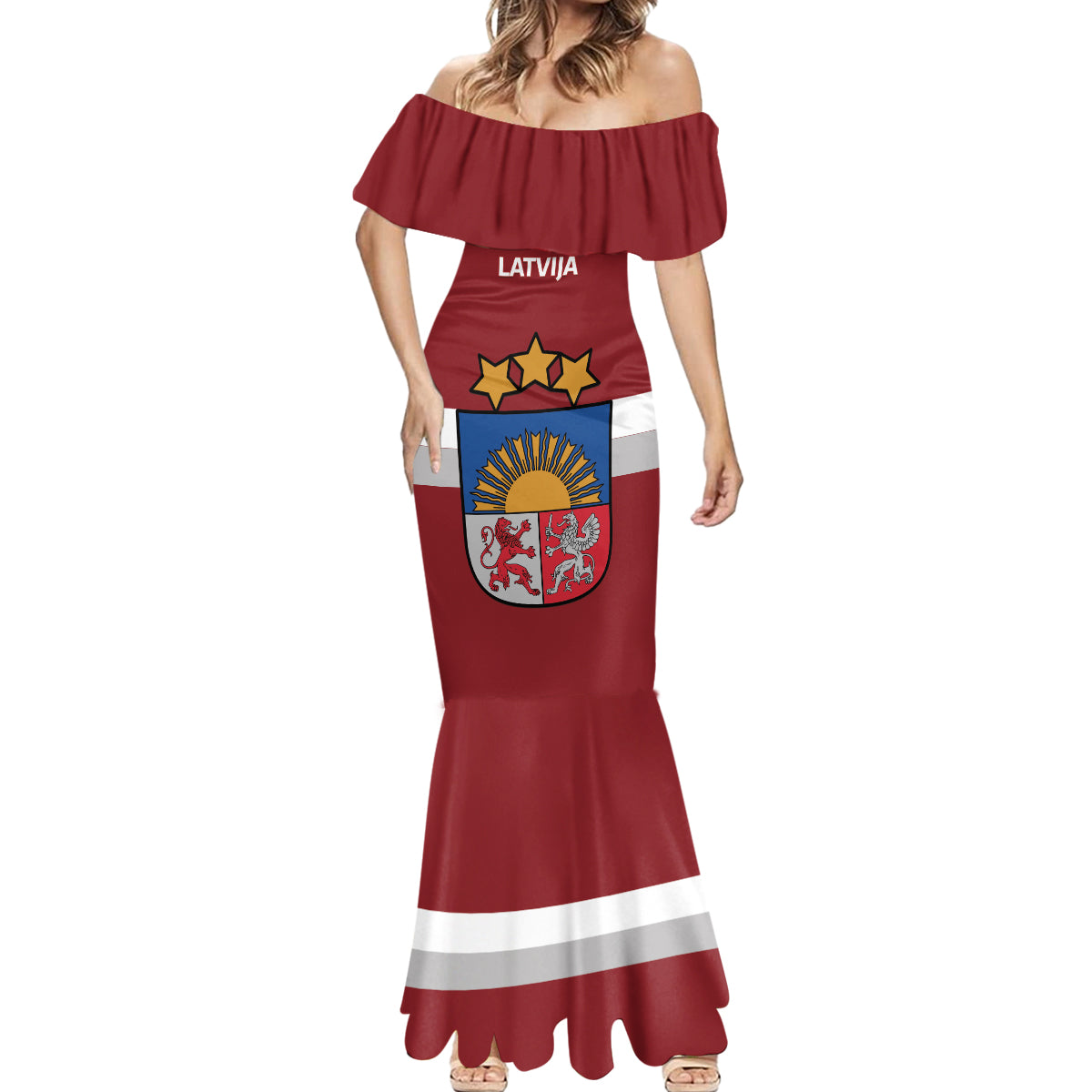 Custom Latvia Hockey Mermaid Dress 2024 Go Latvija - Wonder Print Shop