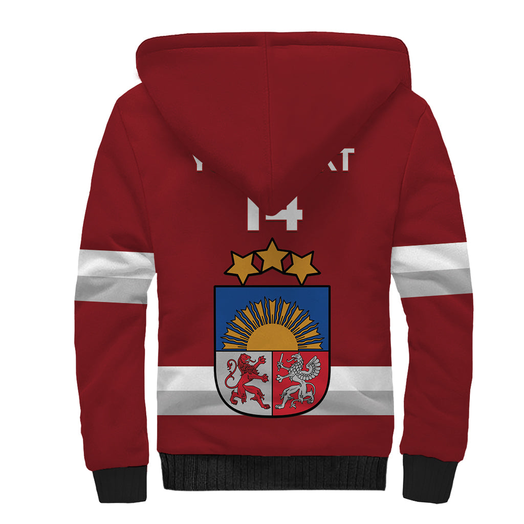 Custom Latvia Hockey Sherpa Hoodie 2024 Go Latvija - Wonder Print Shop