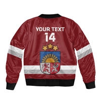 Custom Latvia Hockey Sleeve Zip Bomber Jacket 2024 Go Latvija - Wonder Print Shop