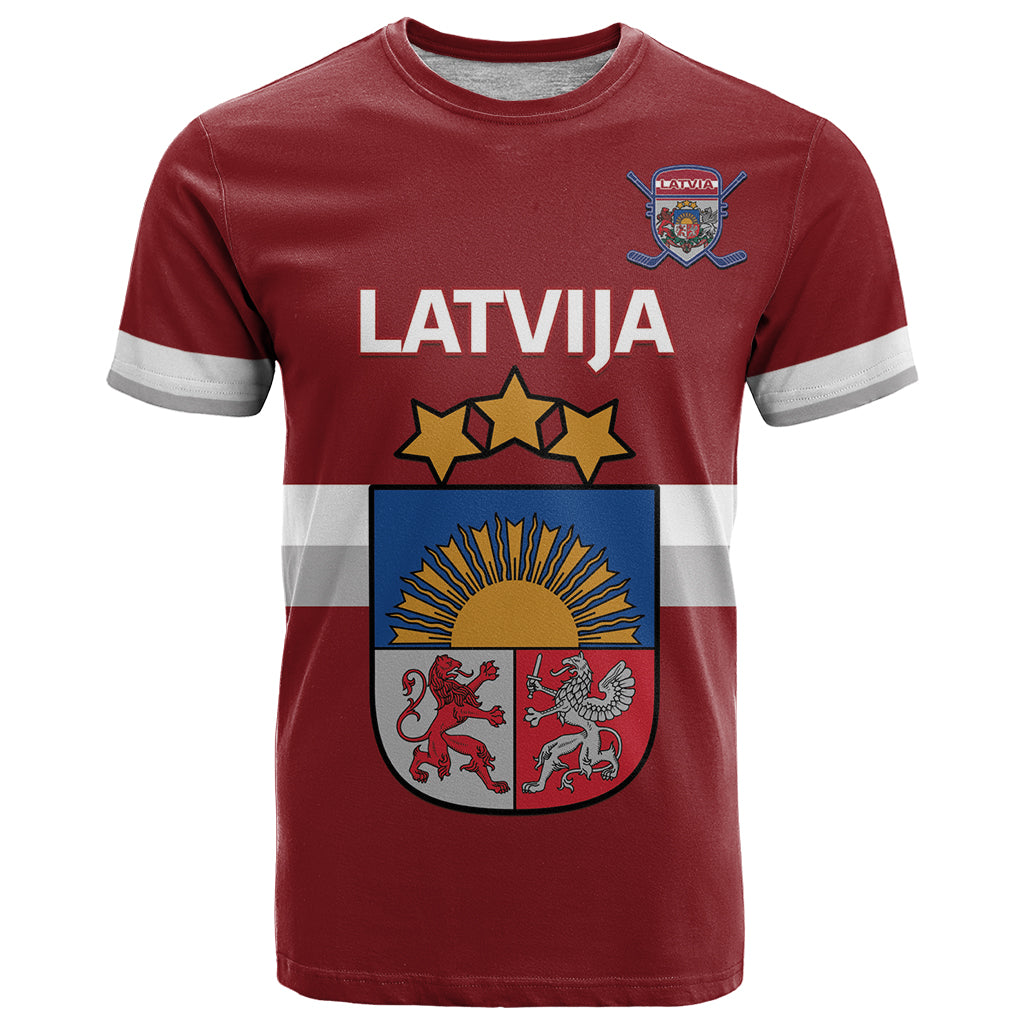 Custom Latvia Hockey T Shirt 2024 Go Latvija - Wonder Print Shop