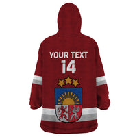 Custom Latvia Hockey Wearable Blanket Hoodie 2024 Go Latvija - Wonder Print Shop
