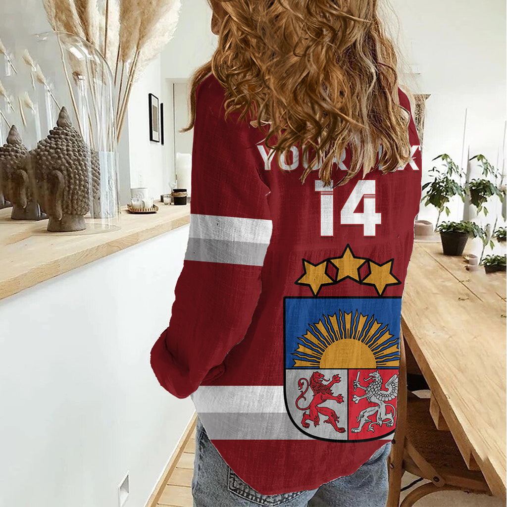 Custom Latvia Hockey Women Casual Shirt 2024 Go Latvija - Wonder Print Shop