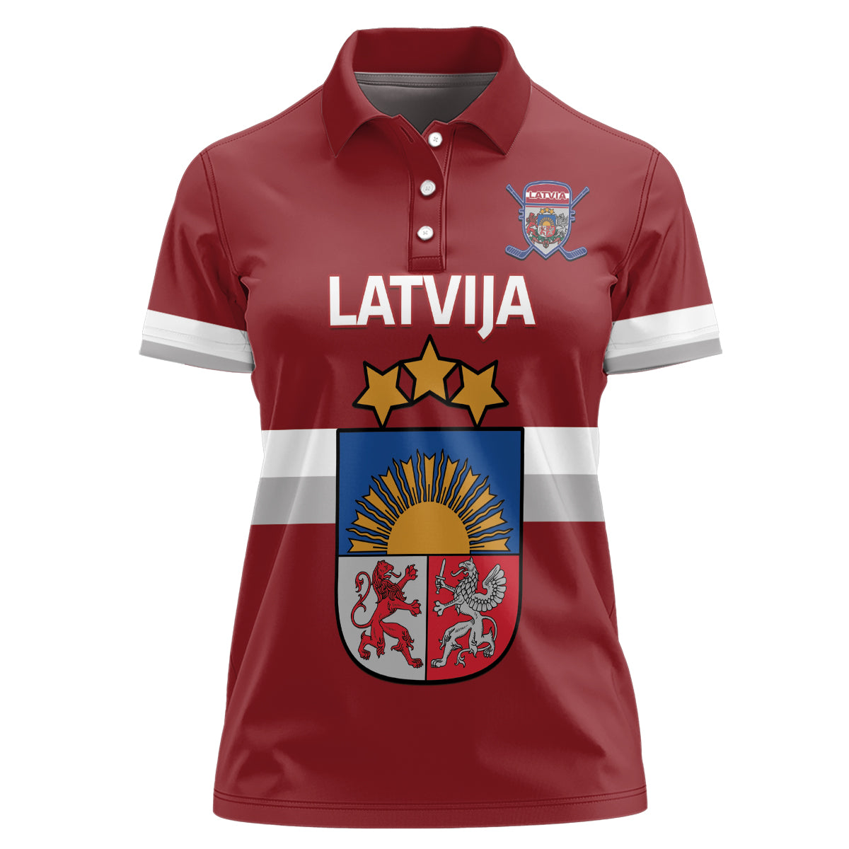 Custom Latvia Hockey Women Polo Shirt 2024 Go Latvija - Wonder Print Shop