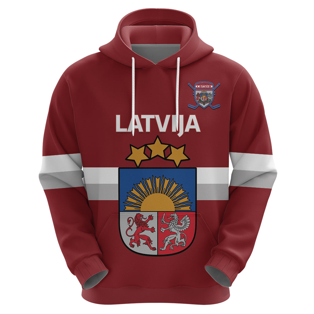 Custom Latvia Hockey Zip Hoodie 2024 Go Latvija - Wonder Print Shop