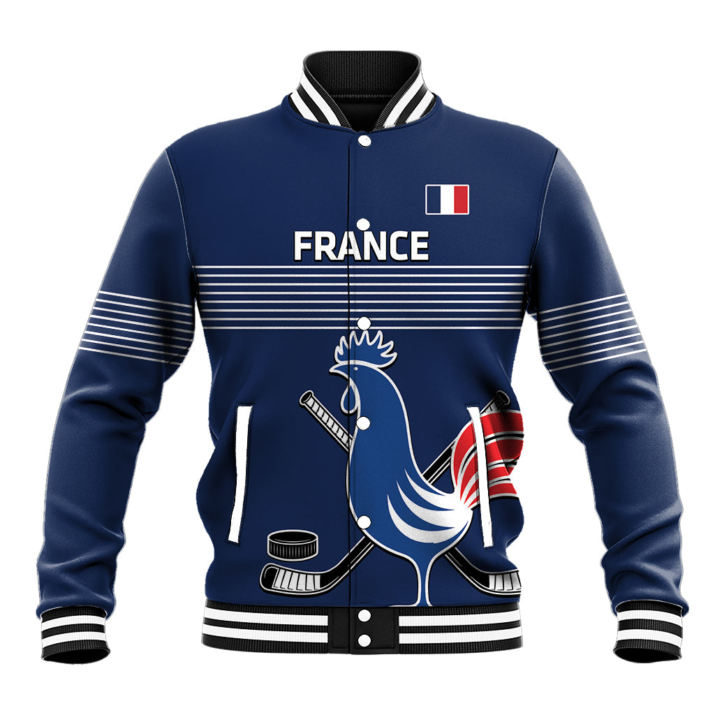 Custom France Hockey Baseball Jacket Francaise Gallic Rooster - Wonder Print Shop