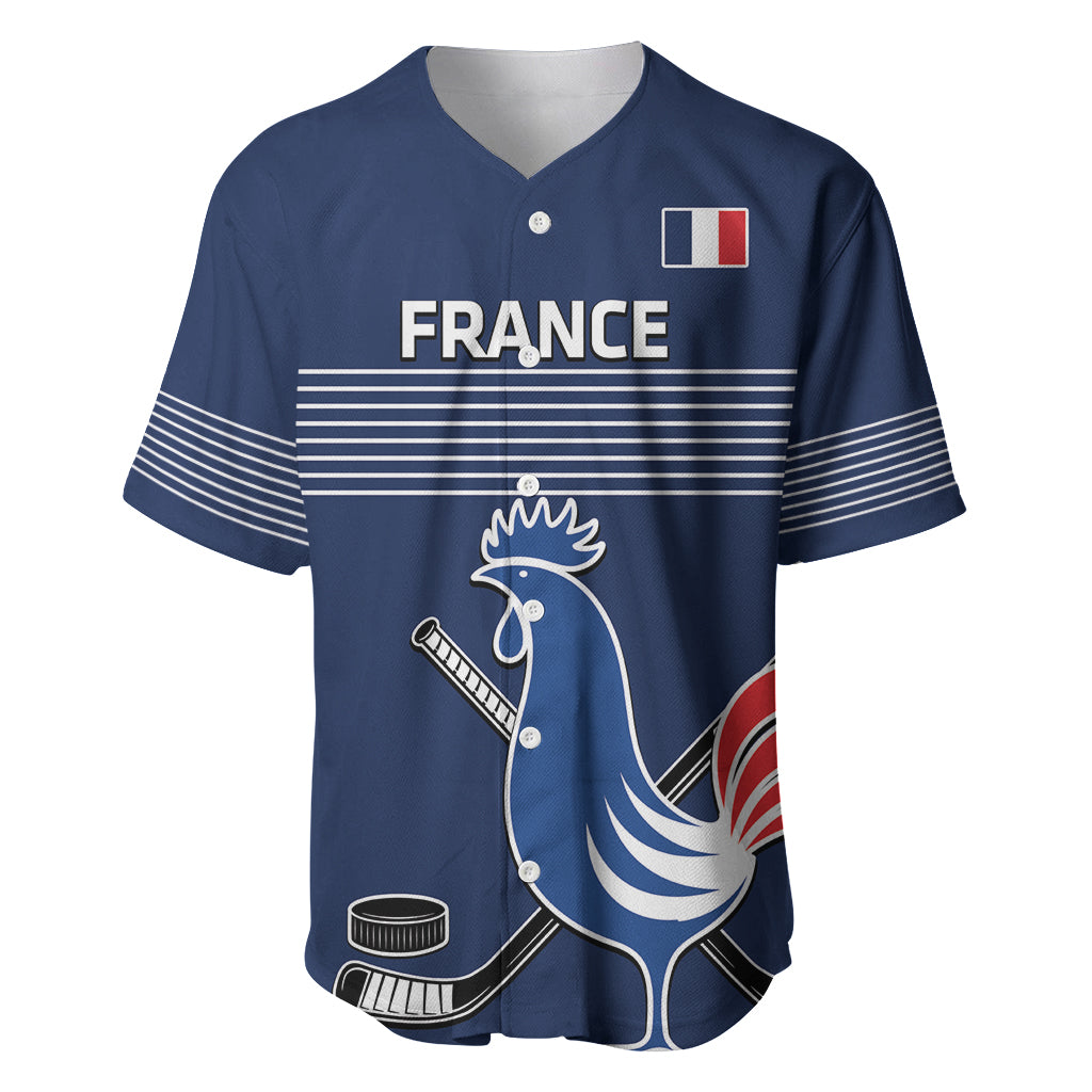 Custom France Hockey Baseball Jersey Francaise Gallic Rooster