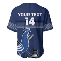 Custom France Hockey Baseball Jersey Francaise Gallic Rooster - Wonder Print Shop