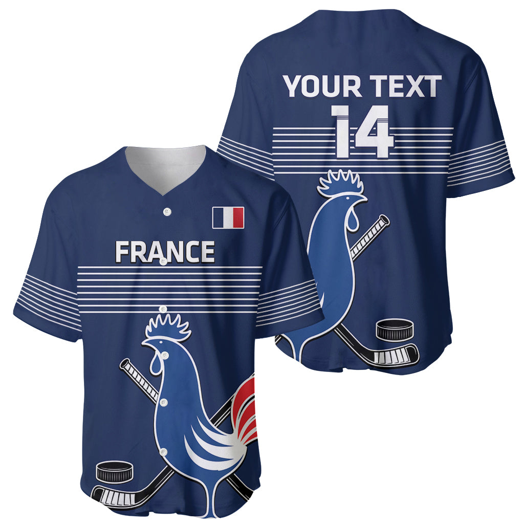 Custom France Hockey Baseball Jersey Francaise Gallic Rooster - Wonder Print Shop