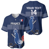 Custom France Hockey Baseball Jersey Francaise Gallic Rooster - Wonder Print Shop