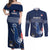 Custom France Hockey Couples Matching Off Shoulder Maxi Dress and Long Sleeve Button Shirt Francaise Gallic Rooster - Wonder Print Shop