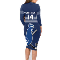 Custom France Hockey Family Matching Long Sleeve Bodycon Dress and Hawaiian Shirt Francaise Gallic Rooster - Wonder Print Shop