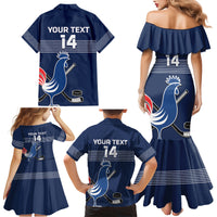Custom France Hockey Family Matching Mermaid Dress and Hawaiian Shirt Francaise Gallic Rooster - Wonder Print Shop