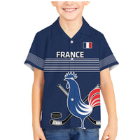 Custom France Hockey Family Matching Mermaid Dress and Hawaiian Shirt Francaise Gallic Rooster - Wonder Print Shop