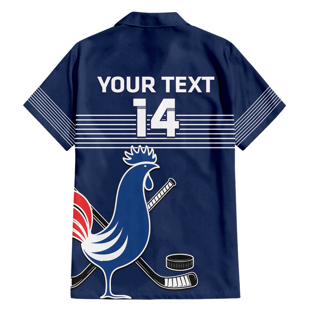 Custom France Hockey Family Matching Off The Shoulder Long Sleeve Dress and Hawaiian Shirt Francaise Gallic Rooster - Wonder Print Shop