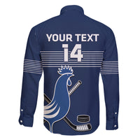 Custom France Hockey Family Matching Off The Shoulder Long Sleeve Dress and Hawaiian Shirt Francaise Gallic Rooster - Wonder Print Shop