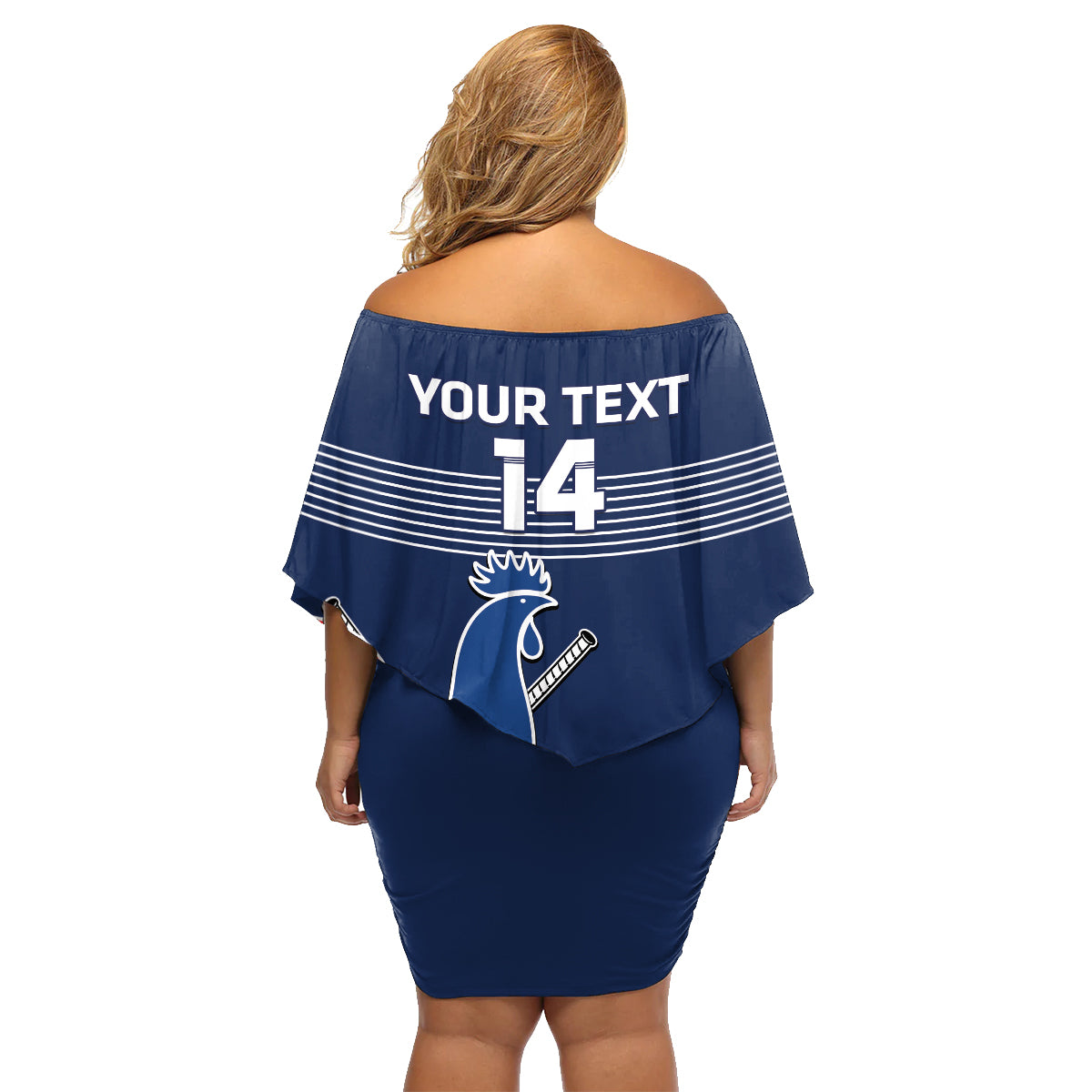 Custom France Hockey Family Matching Off Shoulder Short Dress and Hawaiian Shirt Francaise Gallic Rooster - Wonder Print Shop