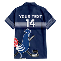 Custom France Hockey Family Matching Puletasi and Hawaiian Shirt Francaise Gallic Rooster - Wonder Print Shop