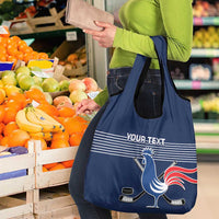 Custom France Hockey Grocery Bag Francaise Gallic Rooster