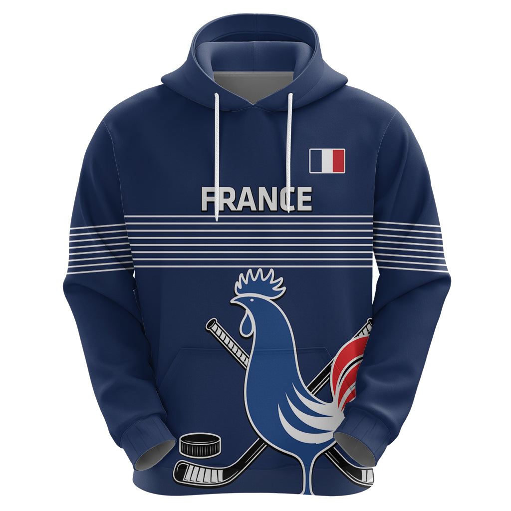 Custom France Hockey Hoodie Francaise Gallic Rooster - Wonder Print Shop