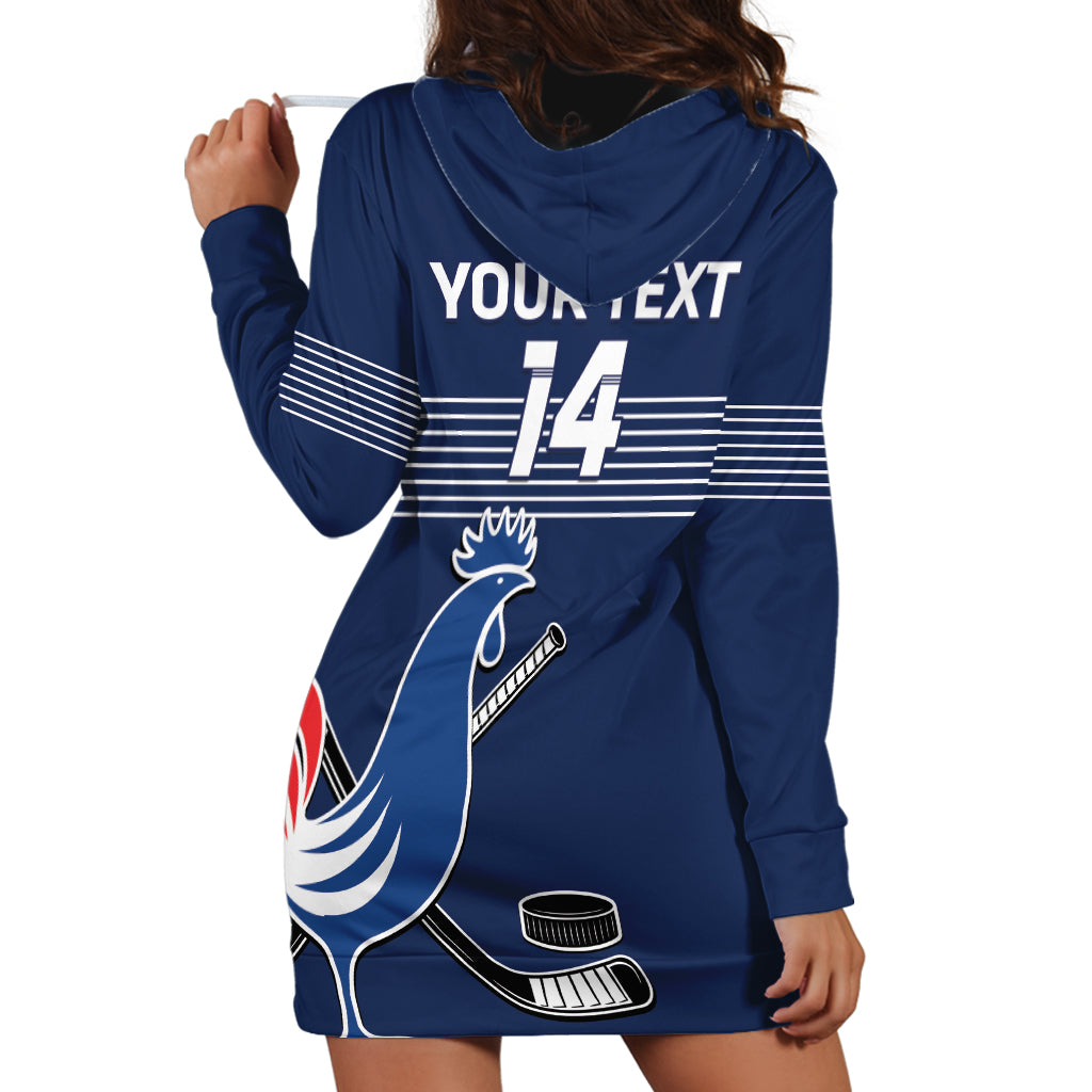 Custom France Hockey Hoodie Dress Francaise Gallic Rooster - Wonder Print Shop