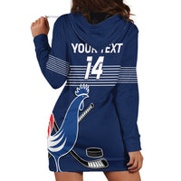 Custom France Hockey Hoodie Dress Francaise Gallic Rooster - Wonder Print Shop