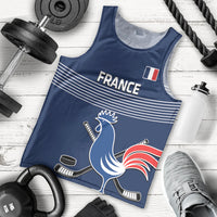 Custom France Hockey Men Tank Top Francaise Gallic Rooster - Wonder Print Shop