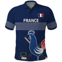Custom France Hockey Polo Shirt Francaise Gallic Rooster - Wonder Print Shop