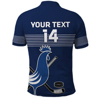 Custom France Hockey Polo Shirt Francaise Gallic Rooster - Wonder Print Shop