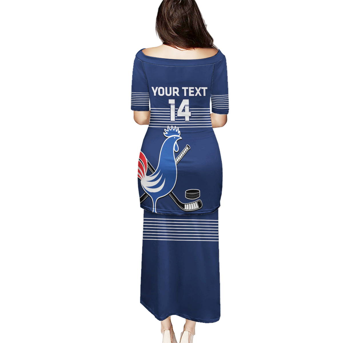 Custom France Hockey Puletasi Francaise Gallic Rooster - Wonder Print Shop
