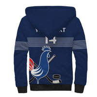 Custom France Hockey Sherpa Hoodie Francaise Gallic Rooster - Wonder Print Shop
