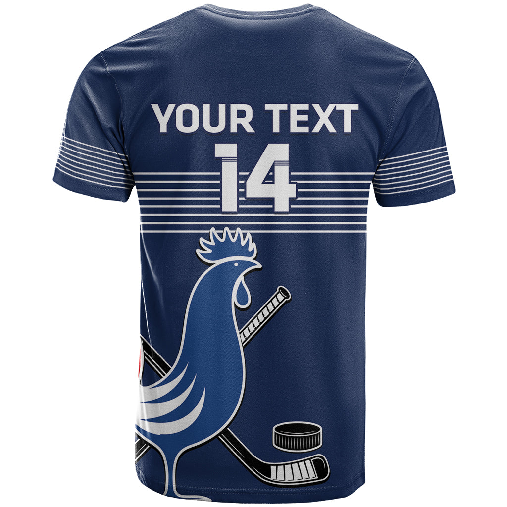 Custom France Hockey T Shirt Francaise Gallic Rooster - Wonder Print Shop