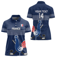 Custom France Hockey Women Polo Shirt Francaise Gallic Rooster - Wonder Print Shop