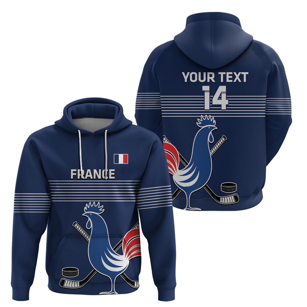 Custom France Hockey Zip Hoodie Francaise Gallic Rooster - Wonder Print Shop
