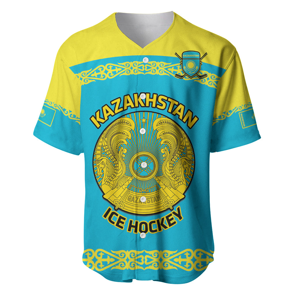 Custom Kazakhstan Hockey Baseball Jersey 2024 Go Kazakh - Wonder Print Shop