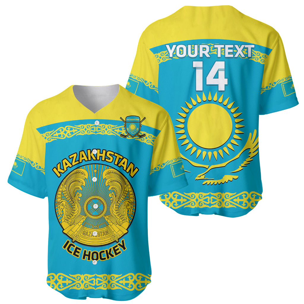 Custom Kazakhstan Hockey Baseball Jersey 2024 Go Kazakh - Wonder Print Shop