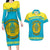 Custom Kazakhstan Hockey Couples Matching Long Sleeve Bodycon Dress and Hawaiian Shirt 2024 Go Kazakh - Wonder Print Shop