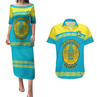 Custom Kazakhstan Hockey Couples Matching Puletasi and Hawaiian Shirt 2024 Go Kazakh - Wonder Print Shop