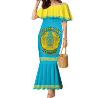 Custom Kazakhstan Hockey Family Matching Mermaid Dress and Hawaiian Shirt 2024 Go Kazakh - Wonder Print Shop
