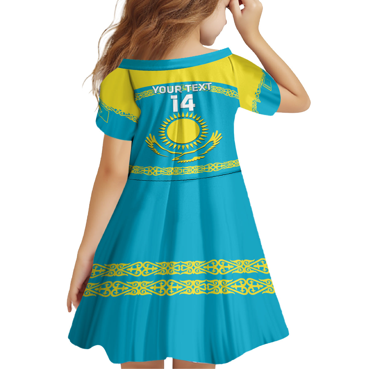 Custom Kazakhstan Hockey Family Matching Off The Shoulder Long Sleeve Dress and Hawaiian Shirt 2024 Go Kazakh - Wonder Print Shop