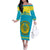 Custom Kazakhstan Hockey Family Matching Off The Shoulder Long Sleeve Dress and Hawaiian Shirt 2024 Go Kazakh - Wonder Print Shop