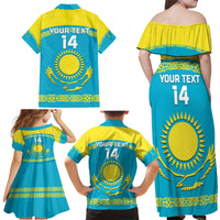 Custom Kazakhstan Hockey Family Matching Off Shoulder Maxi Dress and Hawaiian Shirt 2024 Go Kazakh - Wonder Print Shop