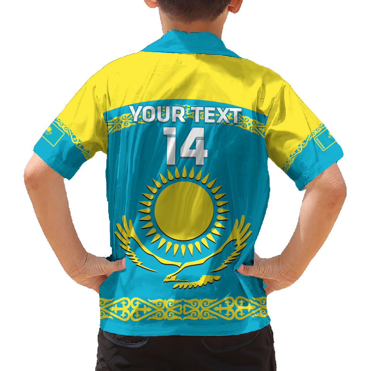 Custom Kazakhstan Hockey Family Matching Off Shoulder Short Dress and Hawaiian Shirt 2024 Go Kazakh - Wonder Print Shop