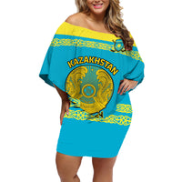 Custom Kazakhstan Hockey Family Matching Off Shoulder Short Dress and Hawaiian Shirt 2024 Go Kazakh - Wonder Print Shop