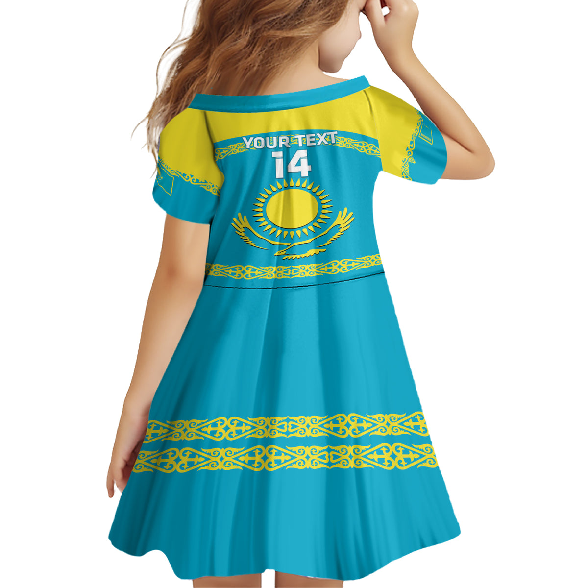 Custom Kazakhstan Hockey Family Matching Short Sleeve Bodycon Dress and Hawaiian Shirt 2024 Go Kazakh - Wonder Print Shop