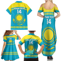 Custom Kazakhstan Hockey Family Matching Summer Maxi Dress and Hawaiian Shirt 2024 Go Kazakh - Wonder Print Shop