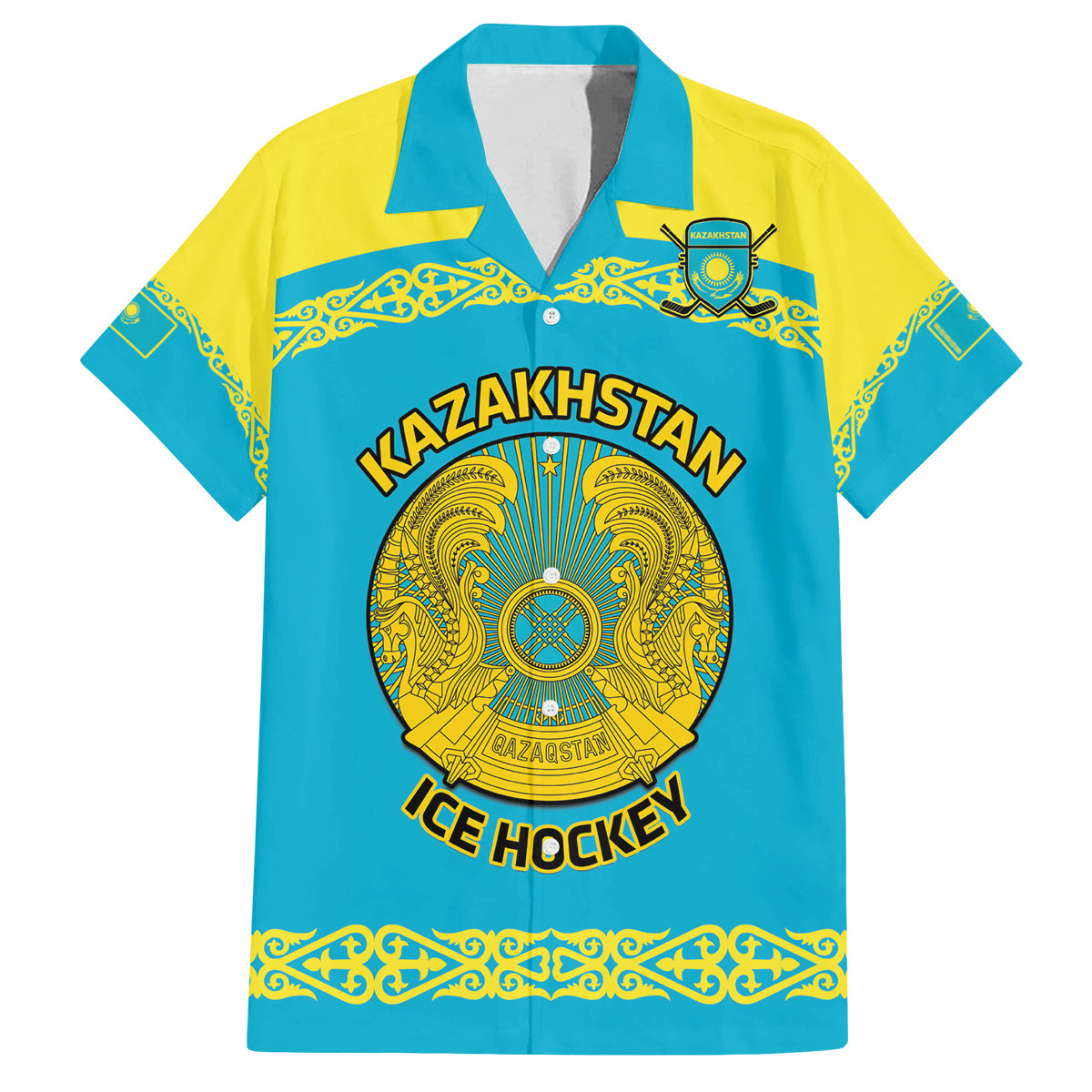 Custom Kazakhstan Hockey Family Matching Tank Maxi Dress and Hawaiian Shirt 2024 Go Kazakh - Wonder Print Shop