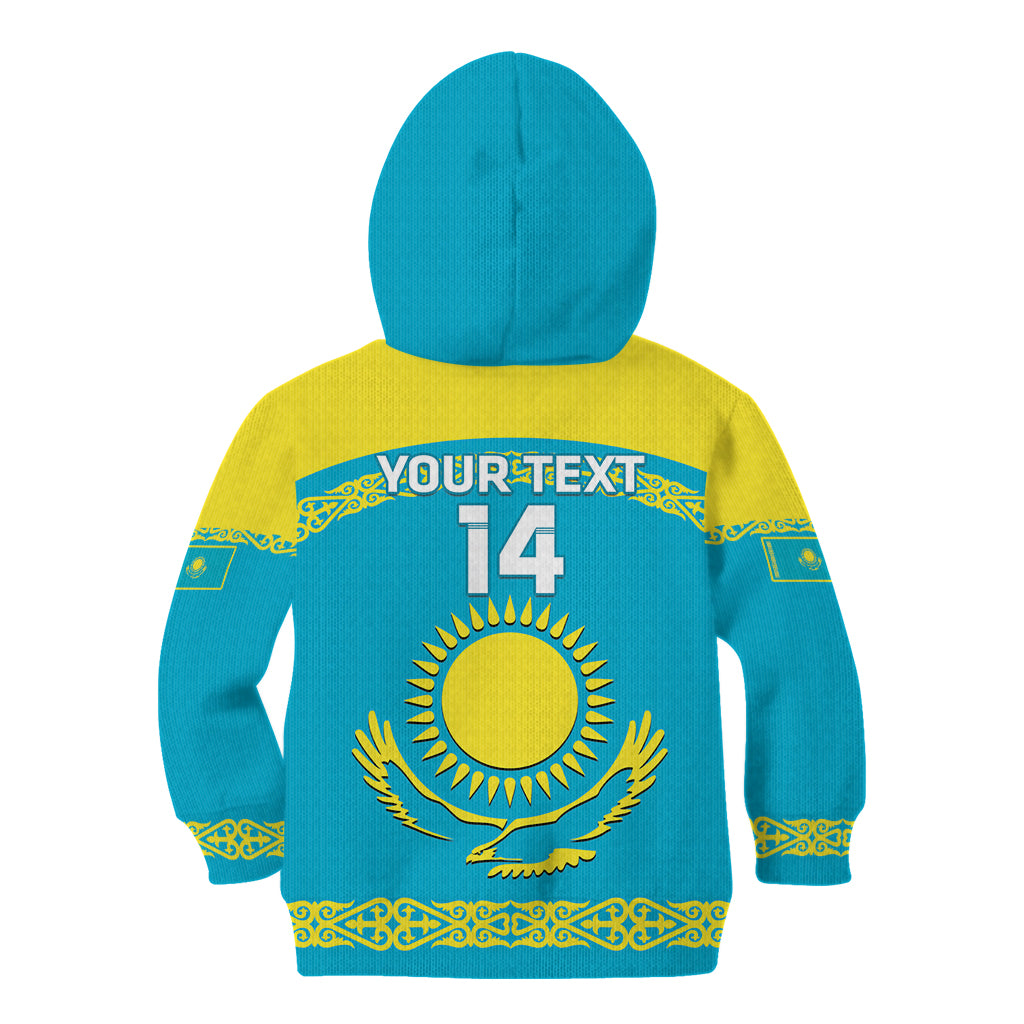 Custom Kazakhstan Hockey Kid Hoodie 2024 Go Kazakh - Wonder Print Shop