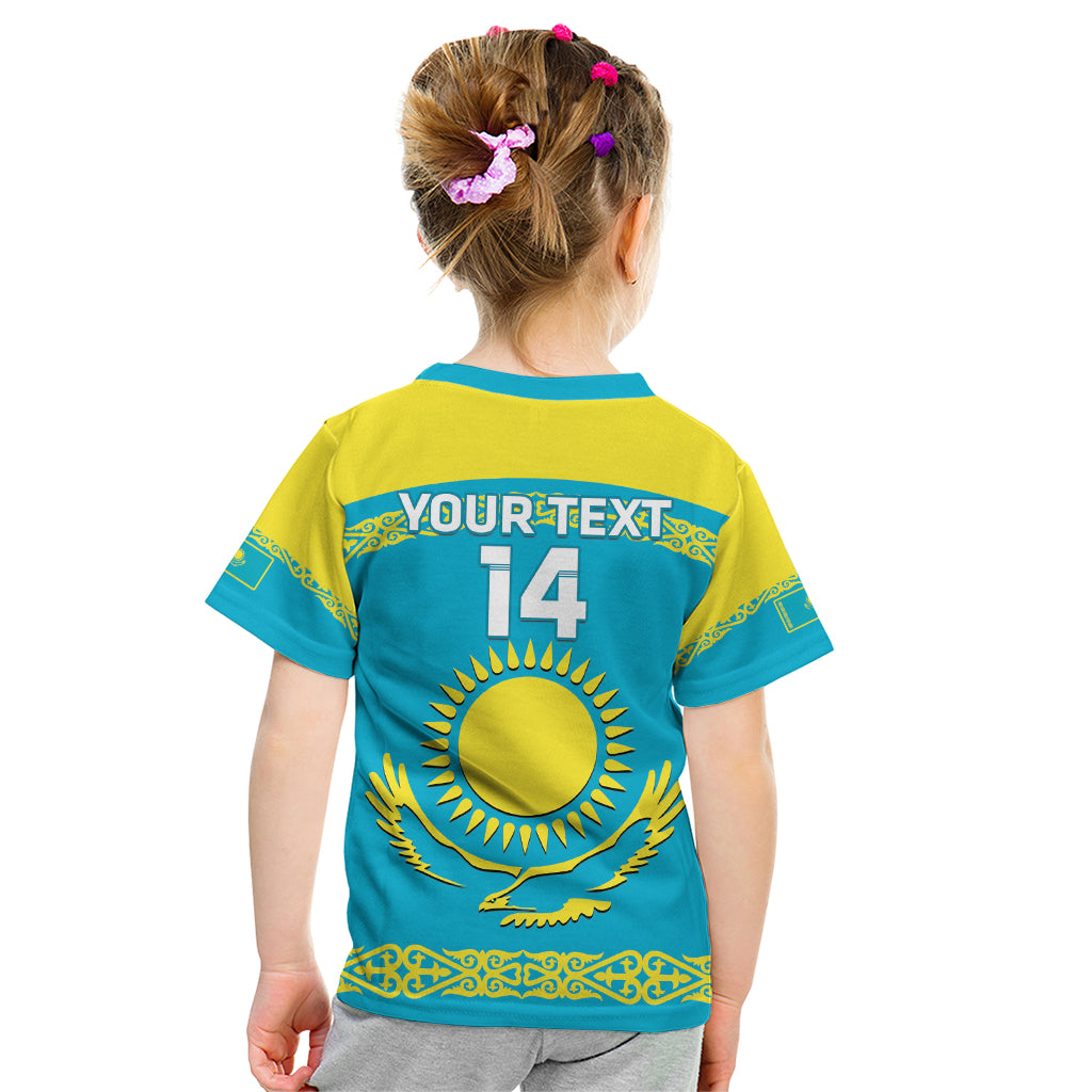 Custom Kazakhstan Hockey Kid T Shirt 2024 Go Kazakh - Wonder Print Shop
